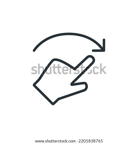 Finger swipe right line icon. Screen swipe vector illustration. touch gesture line icon on white background