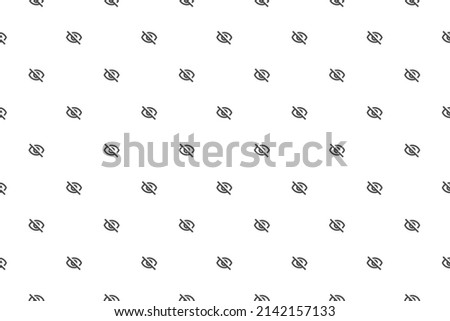 Visibility Off Seamless Pattern on White Background. Vector Background Design.
