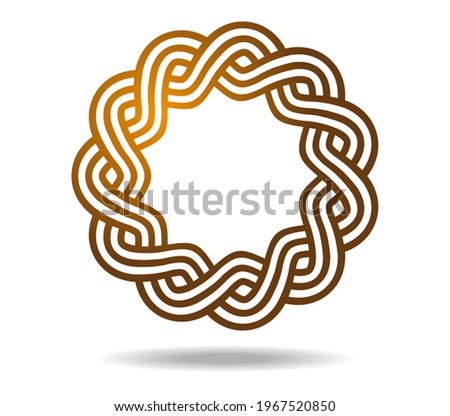Round Celtic or Greek pattern woven from three lines. Tattoo Photo stock © 