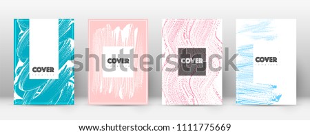 Cover page design template. Hipster brochure layout. Brilliant trendy abstract cover page. Pink and blue grunge texture background. Curious poster.