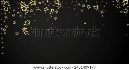 Christmas stars vector overlay.  Magic stars luxury sparkling confetti. Christmas spirit. Festive stars vector illustration on black background.