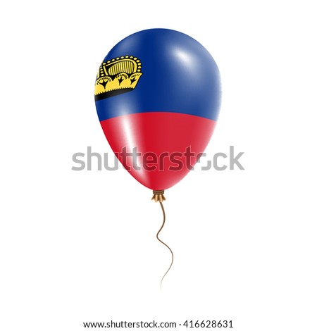 Liechtenstein balloon with flag. Bright Air Ballon in the Country National Colors. Country Flag Rubber Balloon. Vector Illustration.