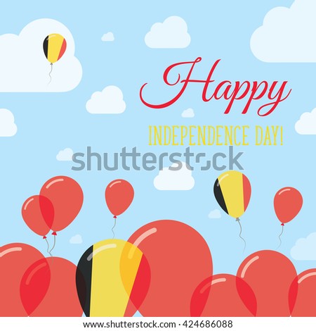 Belgium Independence Day Flat Patriotic Design. Belgian Flag Balloons. Happy National Day Belgium Vector Patriotic Design. Celebration Balloons Patriotic Design.