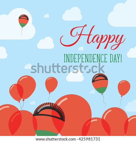 Malawi Independence Day Flat Patriotic Design. Malawian Flag Balloons. Happy National Day Malawi Vector Patriotic Design. Celebration Balloons Patriotic Design.