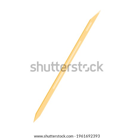 Manicure wooden pusher- orange stick. Manicure and pedicure tools. Vector realistic flat illustration