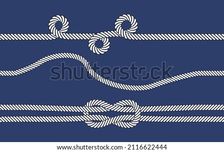 Marine rope knot seamless pattern. Marine rope and sailors ship knot, cord sailor borders, knot sail, package rope seamless. For fabric, wallpaper, wrapping vector illustration isolated
