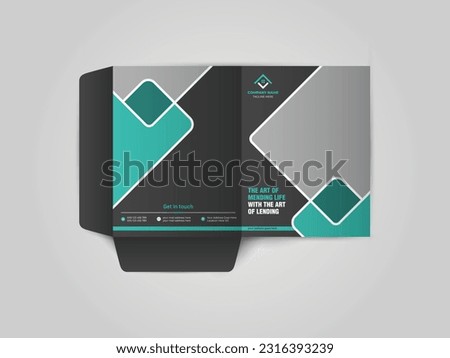 Mortgage Presentation folder for files, Business Presentation Folder Template For House for sale folder design with abstract branding graphics vector set.