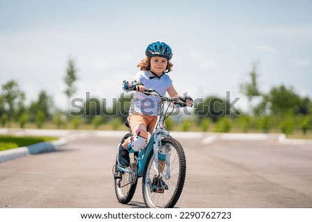 Similar – Image, Stock Photo Little boy riding bike in park