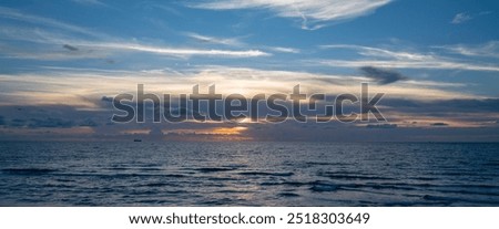 Similar – Image, Stock Photo Cloudy sky over calm lake and mountains