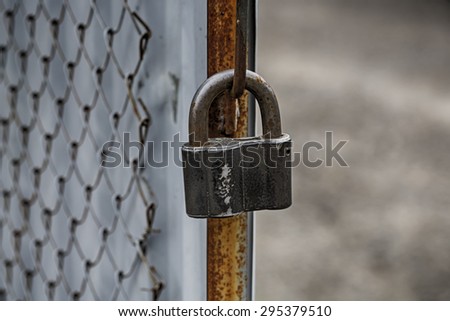 Chain link fence with black lock