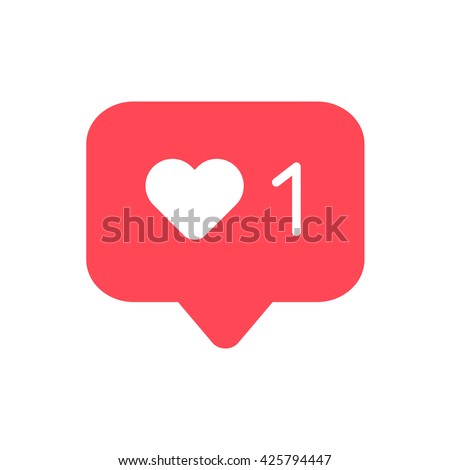 Simple flat icon in pink color. Like counter notification emblem isolated on white background.