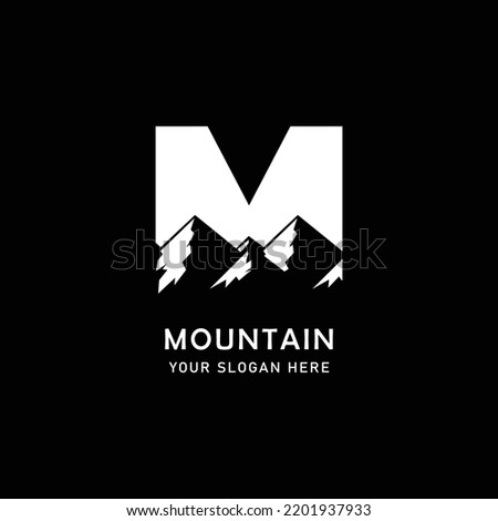 Letter M Initial Mountain Logo Design Vector Template Inspiration