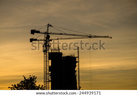 building and construction silhouette