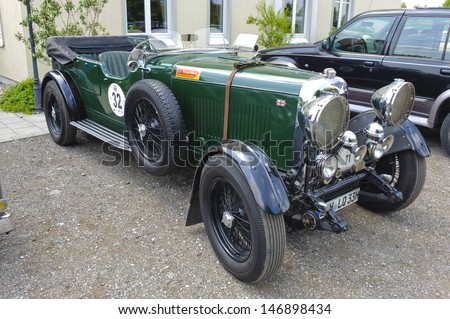 LANDSBERG, GERMANY - JULY 13: Oldtimer rallye for at least 80 years old antique cars with Lagonda open Tourer T5, built at year 1930, photo taken on July 13, 2013 in Landsberg, Germany