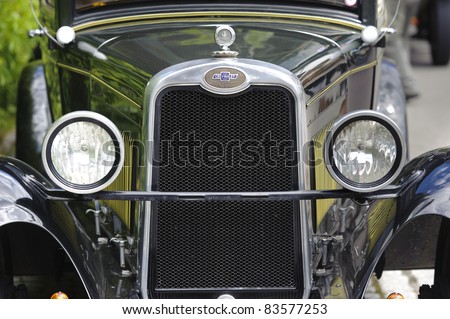 LANDSBERG, GERMANY - JULY 9: Oldtimer rally for at least 80 years old antique cars with  Chevrolet, Typ National AB Coupe, built at year 1928, photo taken on July 9, 2011 in Landsberg, Germany