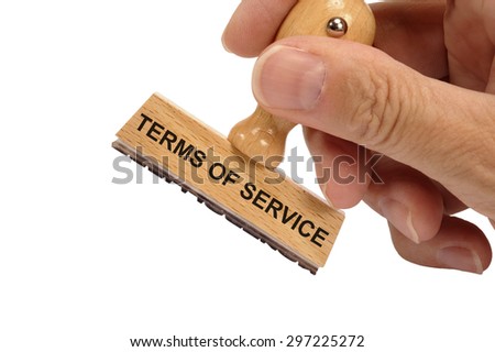 terms of service marked on rubber stamp