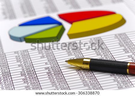 chart of stock exchange and spreadsheet