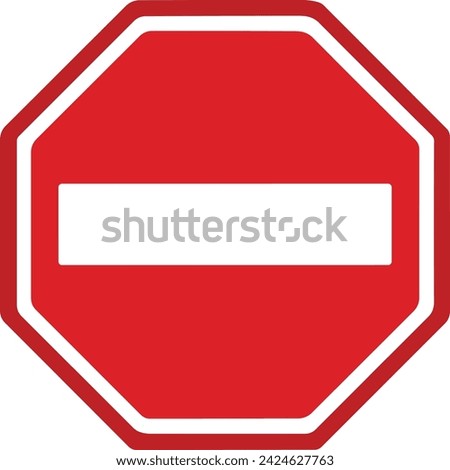 Minus warning sign. Stop red sign icon, do not enter. Warning stop sign stock vector