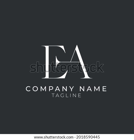 EA letter logo design on luxury background