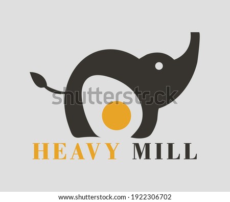 It is a unique funny heavy-mill elephant logo design