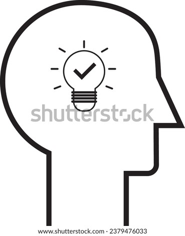 illustration of a lamp filled head, finding a brilliant idea