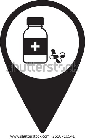 illustration of drug store map pin icon