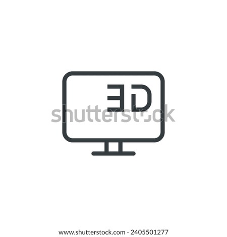HD TV television monitor movie icon, vector illustration