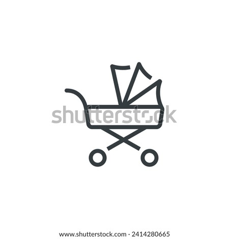 Stroller baby pram carriage icon, vector illustration