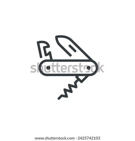 Swiss army knife camping icon, vector illustration