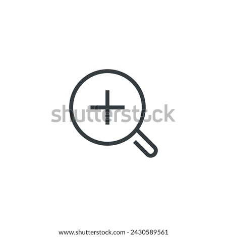 Zoom in plus magnifier icon, vector illustration