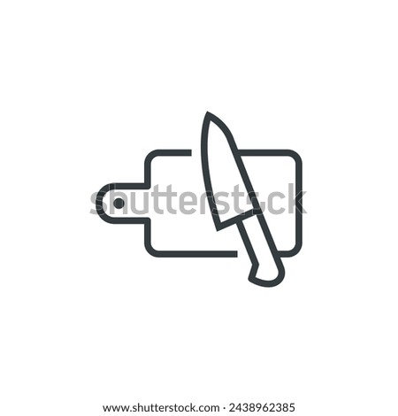 Cutting board cut knife kitchen icon, vector illustration
