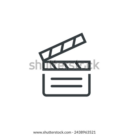 Clap clapperboard cinema movie action icon, vector illustration