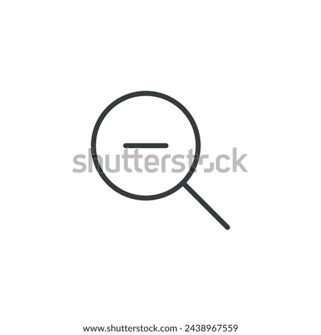 Magnifier minus icon, vector illustration