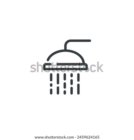 Hotel shower bathroom service icon, vector illustration