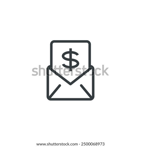 Letter envelope dollar payment money icon, vector illustration