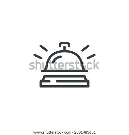 Bell hotel service reception icon, vector illustration