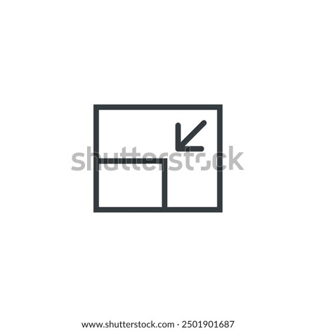 Reduce minimize resize exit fullscreen icon, vector illustration