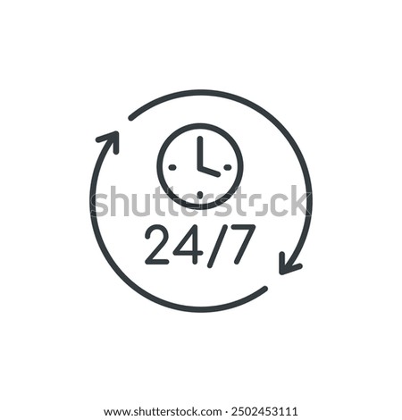 24,7 Service icon, 24,7 Service vector illustration