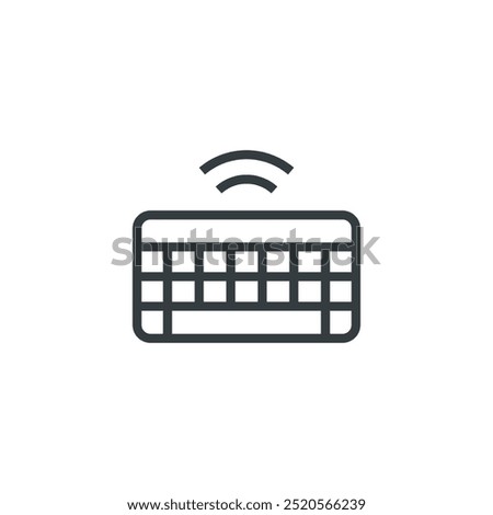 Computer keyboard wireless wifi icon, vector illustration