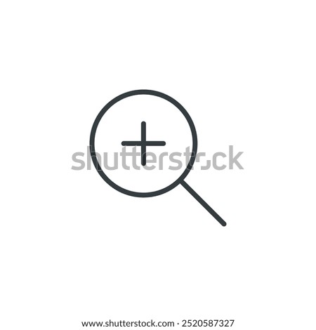 Magnifier plus icon, vector illustration