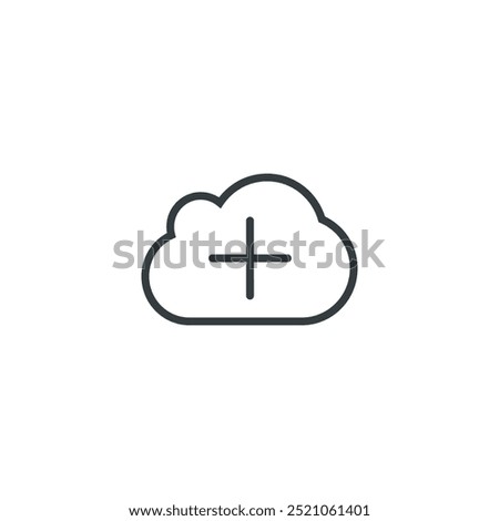 Cloud plus icon, vector illustration