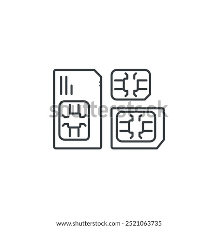 Sim, card, data, information, computer, technology icon, vector illustration