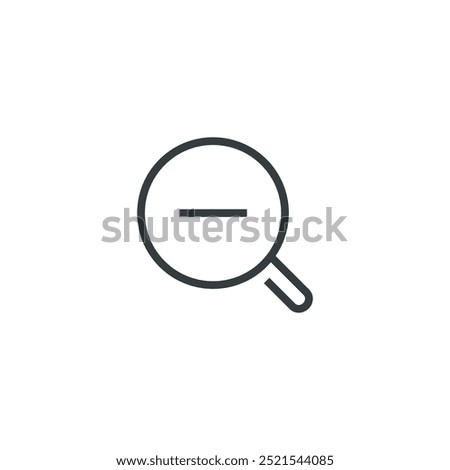 Zoom out minus magnifier icon, vector illustration