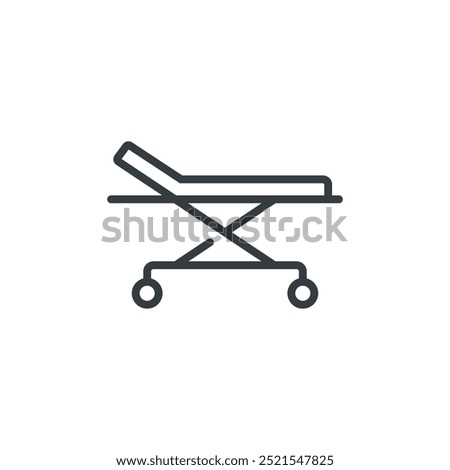 Stretcher medical medicine hospital emergency bed icon, vector illustration