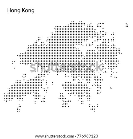 Dotted map of Hong Kong. Vector eps10.