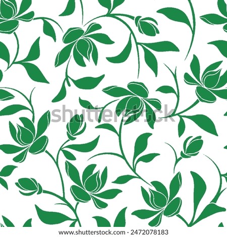 Organic abstract flowers shapes floral pattern. leaf and flower shape organic seamless pattern. leaves silhouette summer seamless pattern modern vector style on white background.