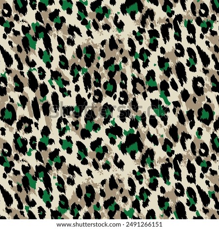 colorful Leopard Skin Texture Pattern Vector. Seamless Animal Skin Pattern. Leopard Camouflage animal. Leopard pattern textile design watercolor animal safari design art.