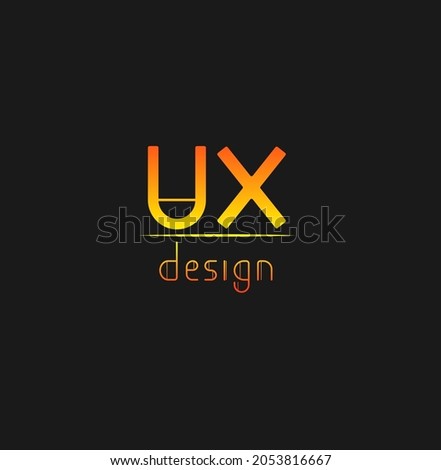 vector logo ui ux design fiery red on black background