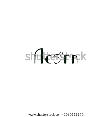 vector logotype lettering word acorn