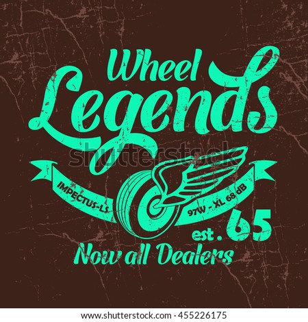 Wheel Legends vector T-shirt design.
